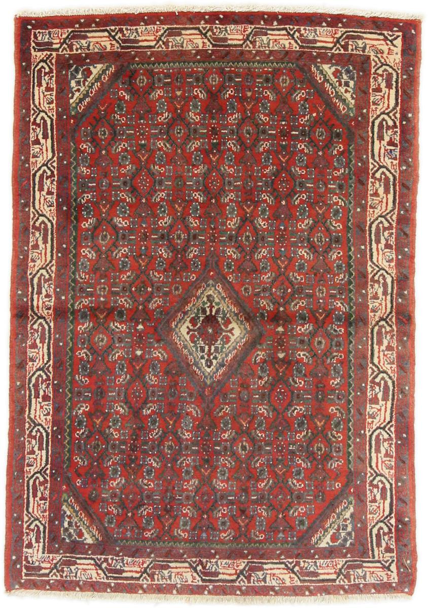 Tapis persan Hamadan 141x99 141x99, Tapis persan Noué à la main