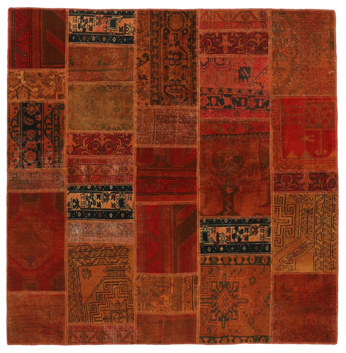 Perzisch tapijt Patchwork 204x204 204x204, Perzisch tapijt Handgeknoopte