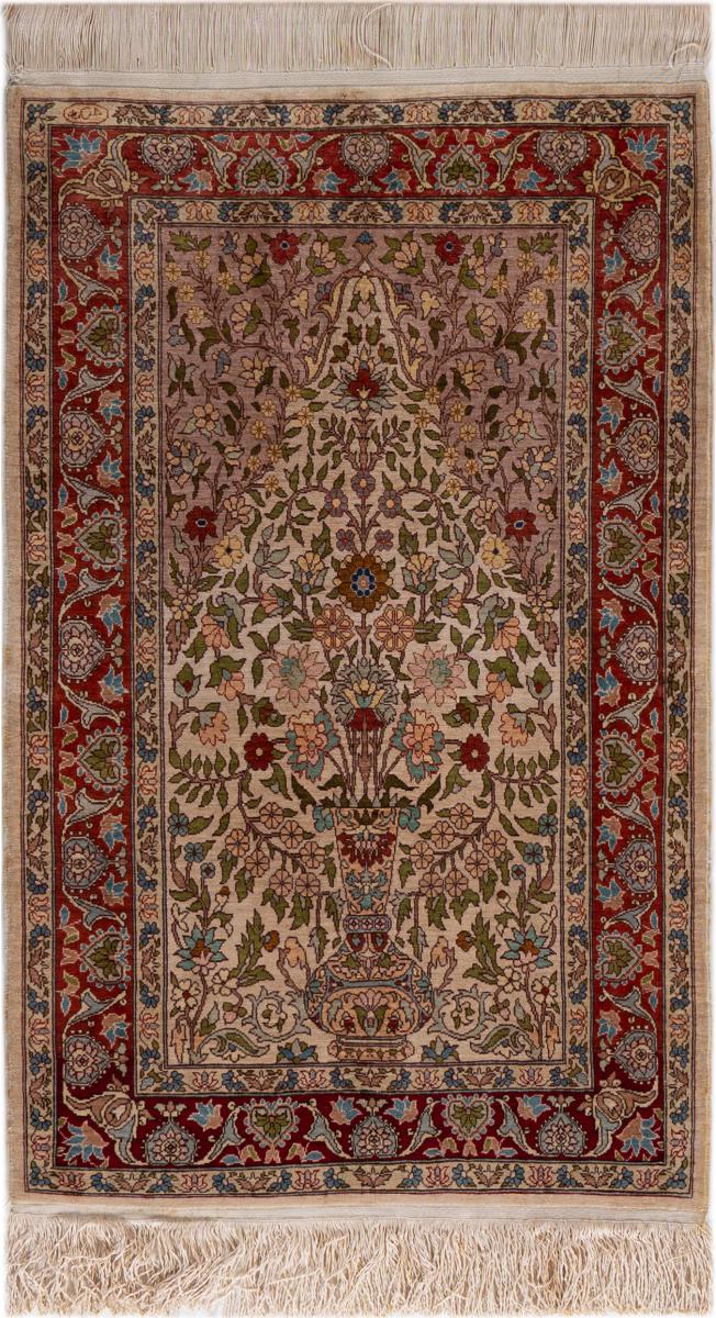  Hereke Soie 98x62 98x62, Tapis persan Noué à la main