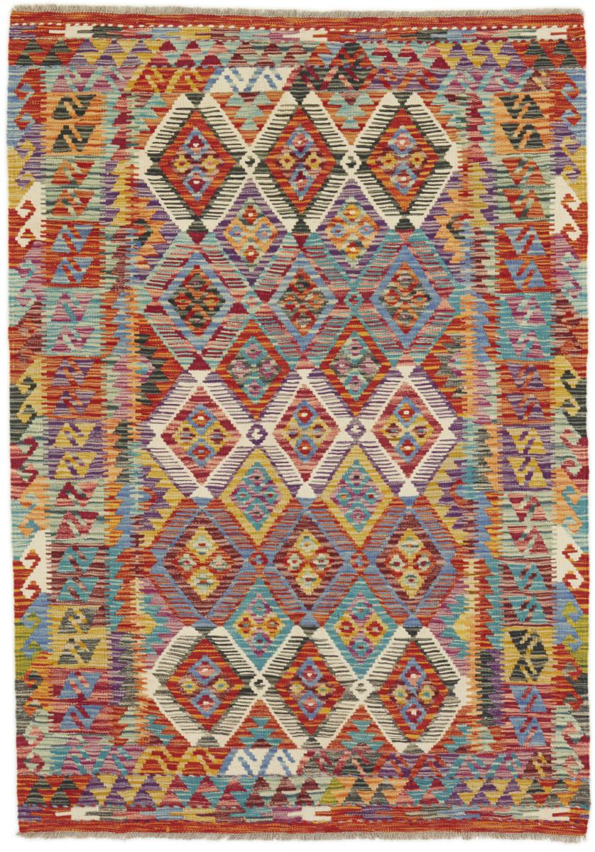 Tapete afegão Kilim Afegão 186x131 186x131, Tapete persa Tecido à mão