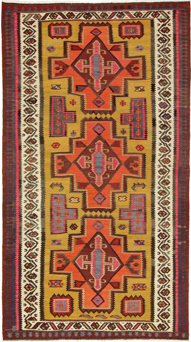 Tapete persa Kilim Fars Azerbaijan Antigo 281x162 281x162, Tapete persa Tecido à mão