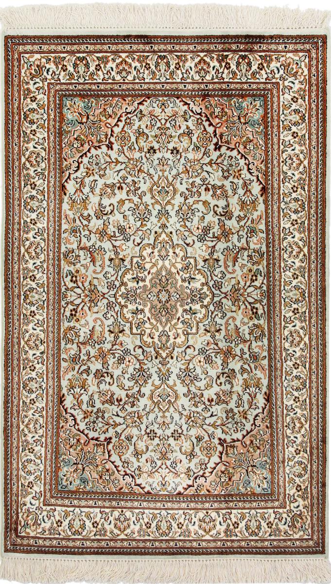 Tapis indien Cachemire Soie 4'2"x2'7" 4'2"x2'7", Tapis persan Noué à la main