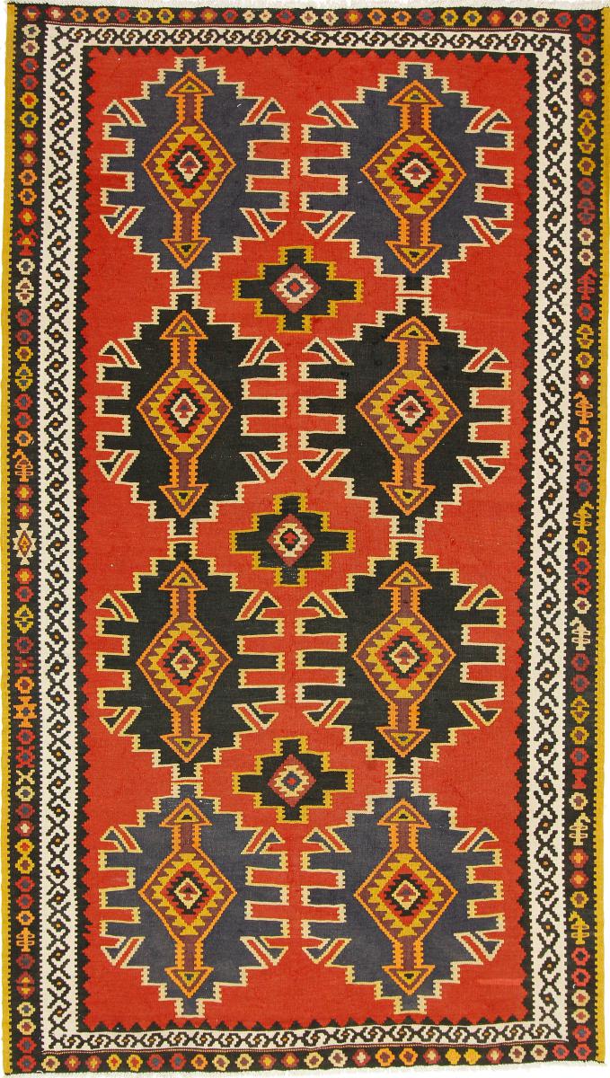 Perzsa szőnyeg Kilim Fars Azerbaijan Antik 9'9"x5'6" 9'9"x5'6", Perzsa szőnyeg szőttesek