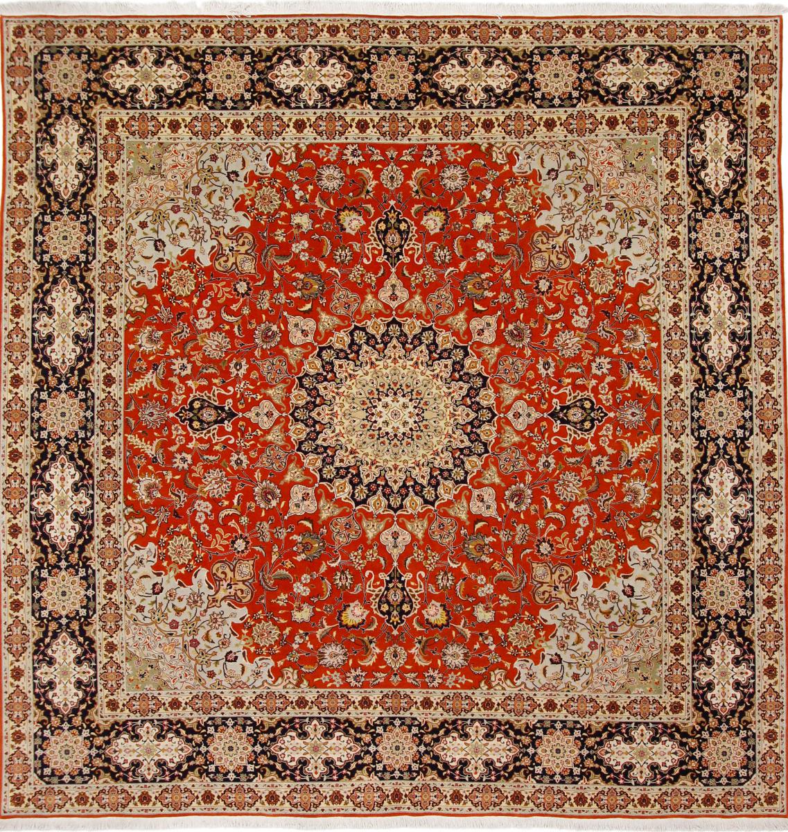 Tapete persa Tabriz 254x248 254x248, Tapete persa Atado à mão