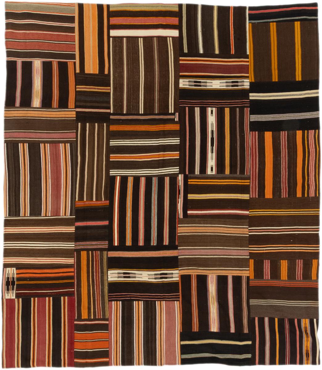  Kelim Patchwork 307x266 307x266, Persisk tæppe Håndvævet