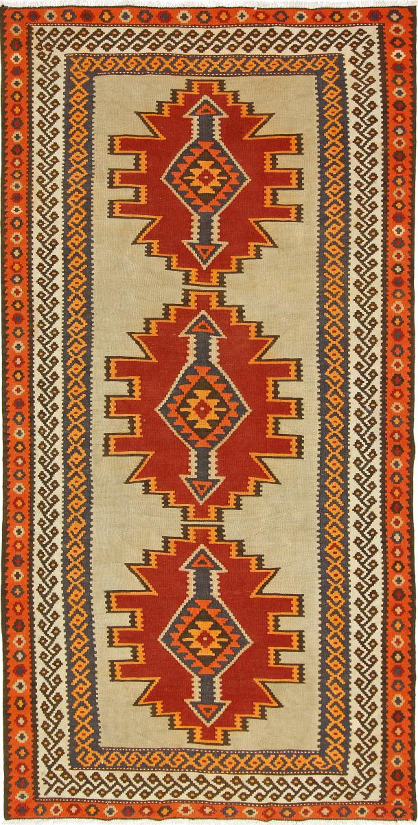 Tapete persa Kilim Fars Azerbaijan Antigo 308x158 308x158, Tapete persa Tecido à mão