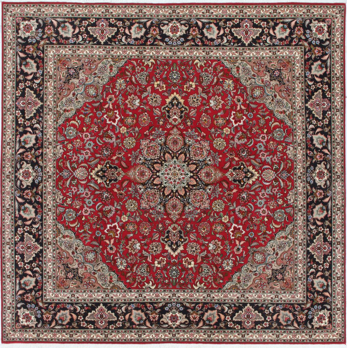 Tapete persa Tabriz 50Raj 207x204 207x204, Tapete persa Atado à mão