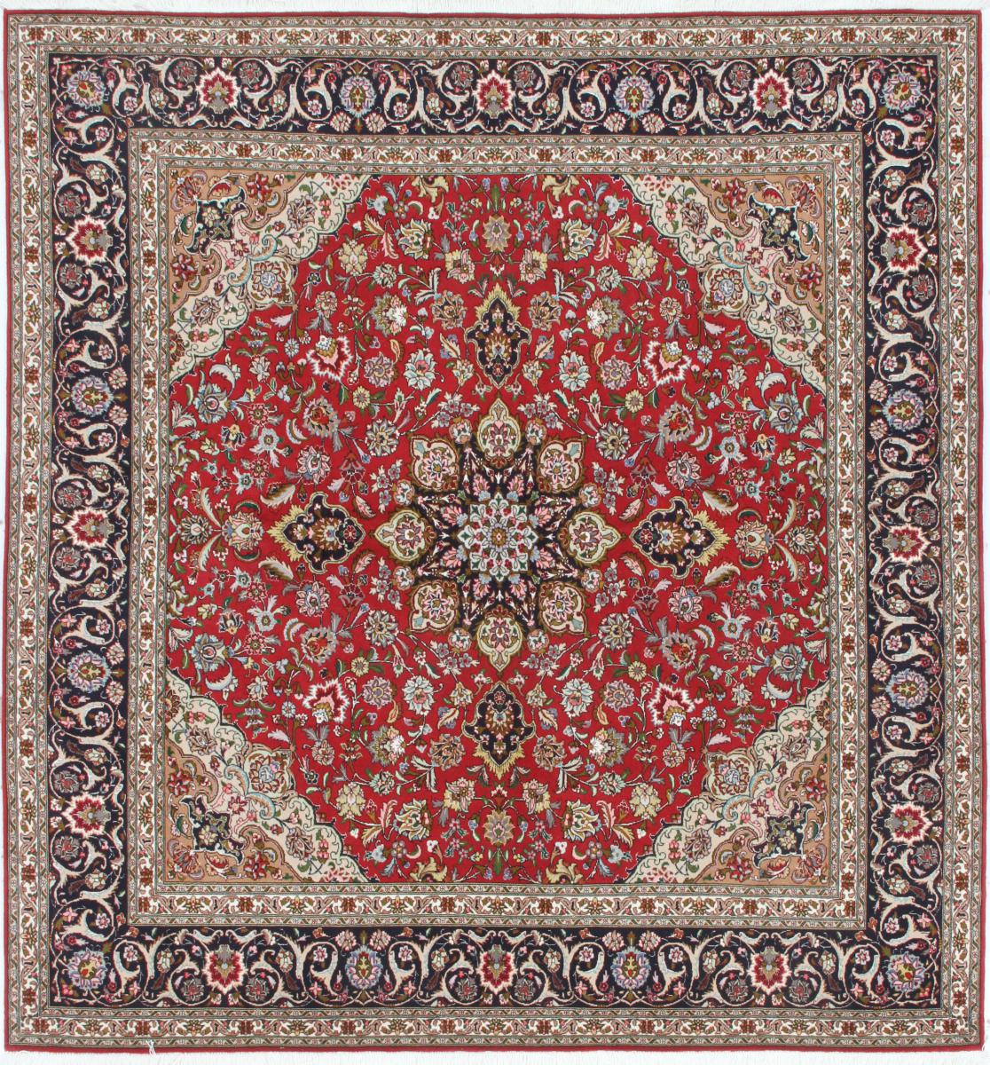 Tapete persa Tabriz 50Raj 211x197 211x197, Tapete persa Atado à mão