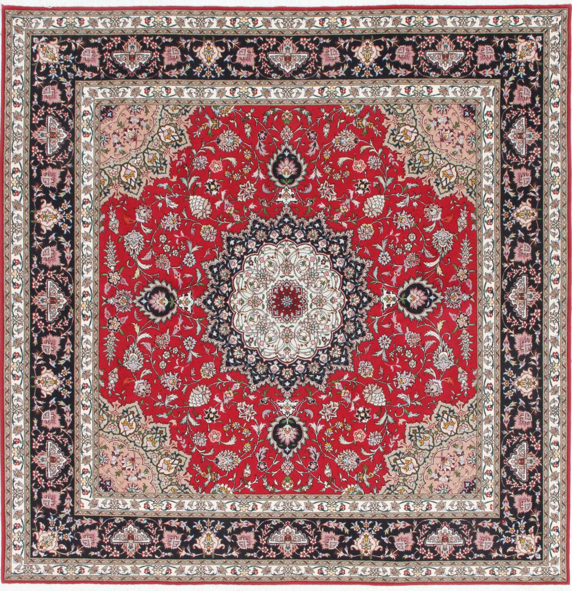 Tapete persa Tabriz 50Raj 198x194 198x194, Tapete persa Atado à mão