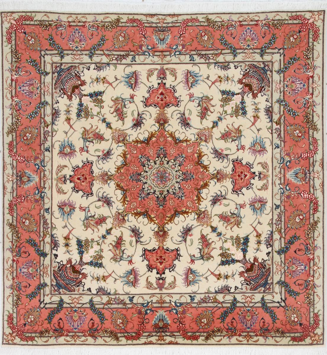 Tapete persa Tabriz 50Raj 148x147 148x147, Tapete persa Atado à mão