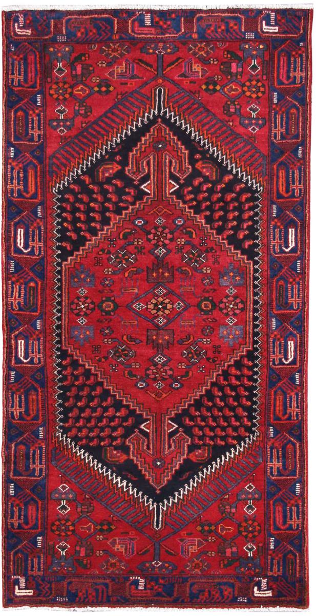 Persian Rug Hamadan 7'8"x3'11" 7'8"x3'11", Persian Rug Knotted by hand