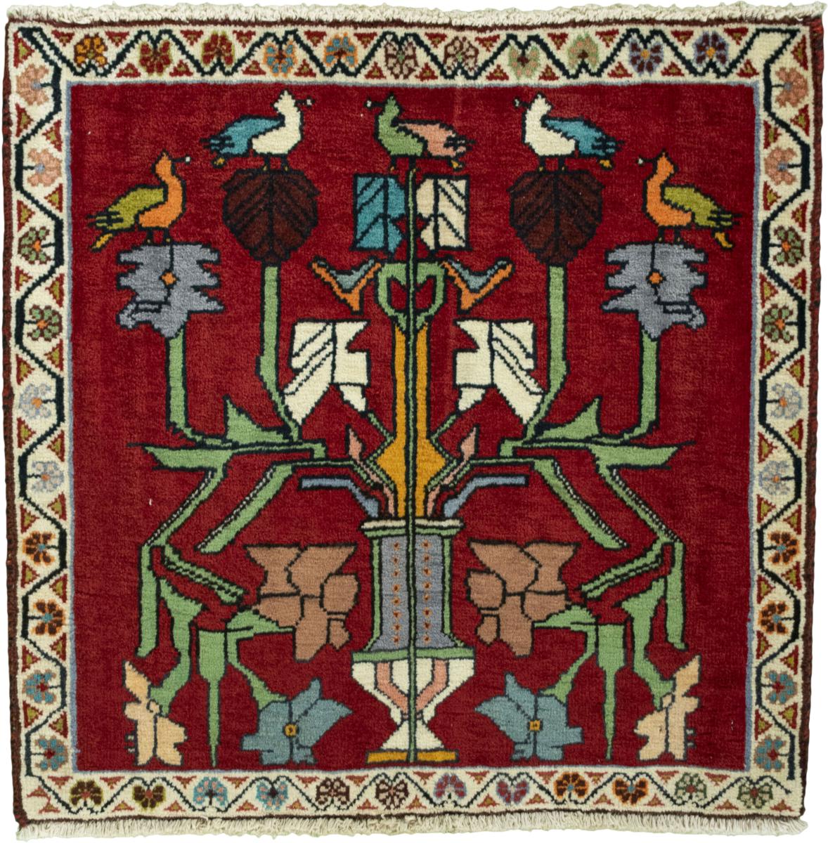 Tapis persan Shiraz 67x68 67x68, Tapis persan Noué à la main