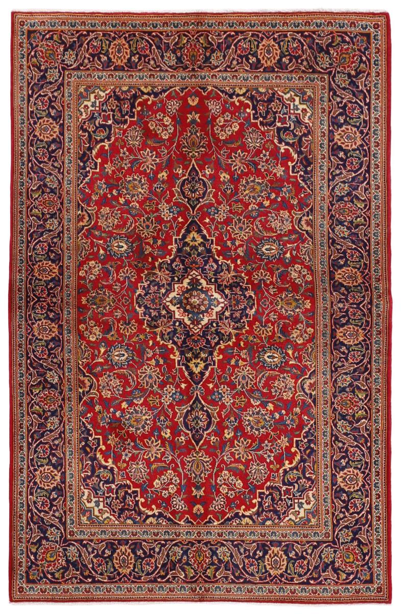 Tapis persan Kashan 219x138 219x138, Tapis persan Noué à la main