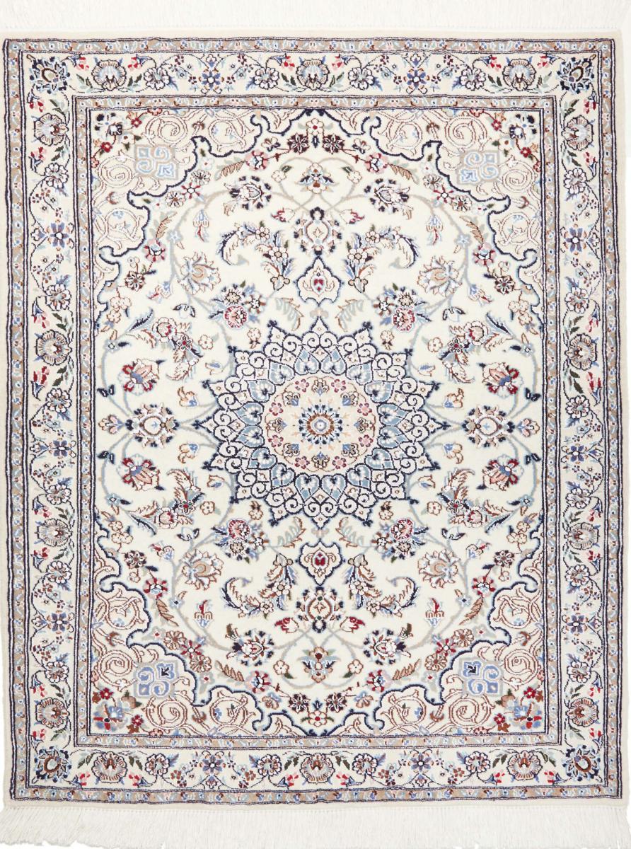 Persian Rug Nain 9La 4'0"x3'5" 4'0"x3'5", Persian Rug Knotted by hand