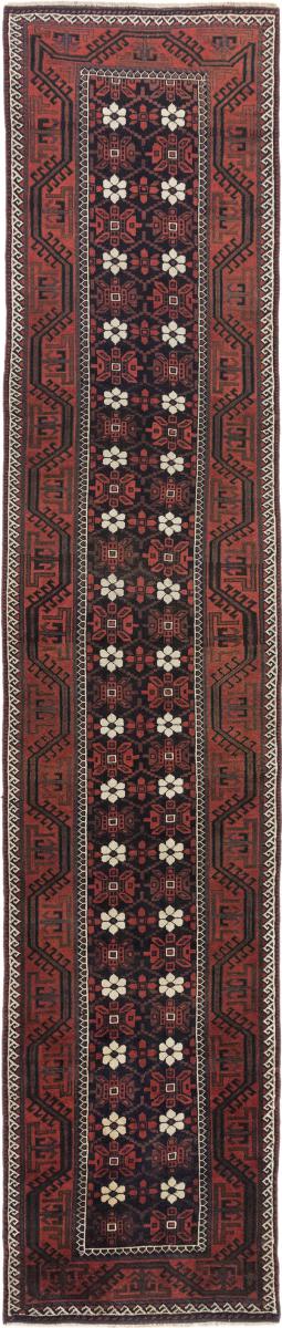 Alfombra afgana Belouch Antiguo 449x95 449x95, Alfombra persa Anudado a mano