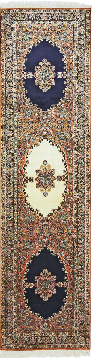 Tapis indien Cachemire Pure Soie 302x79 302x79, Tapis persan Noué à la main