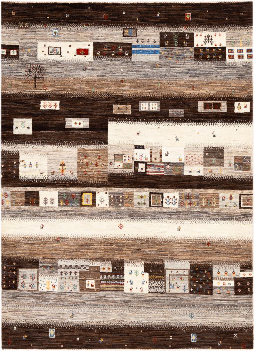 Tapis persan Persan Gabbeh Loribaft Nowbaft 211x152 211x152, Tapis persan Noué à la main