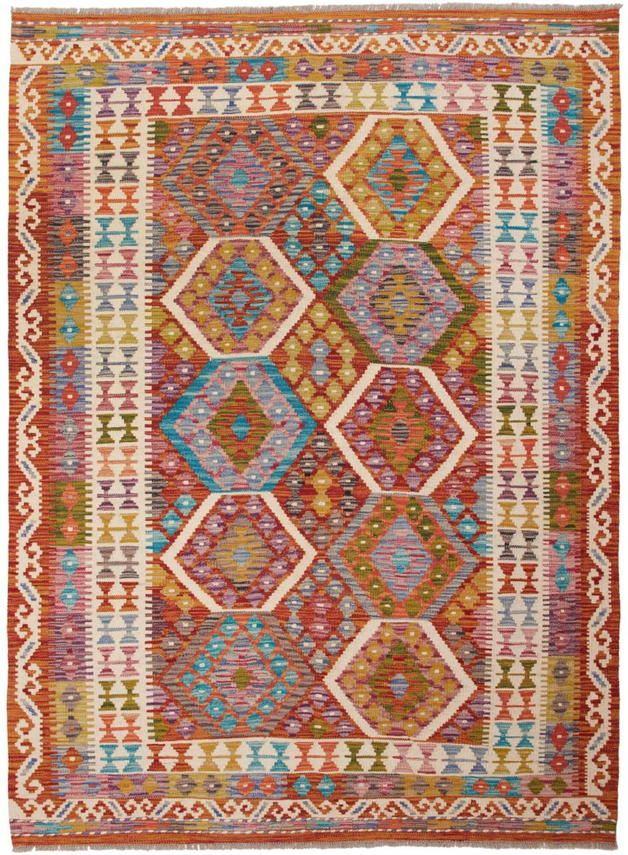 Tapete afegão Kilim Afegão 204x150 204x150, Tapete persa Tecido à mão