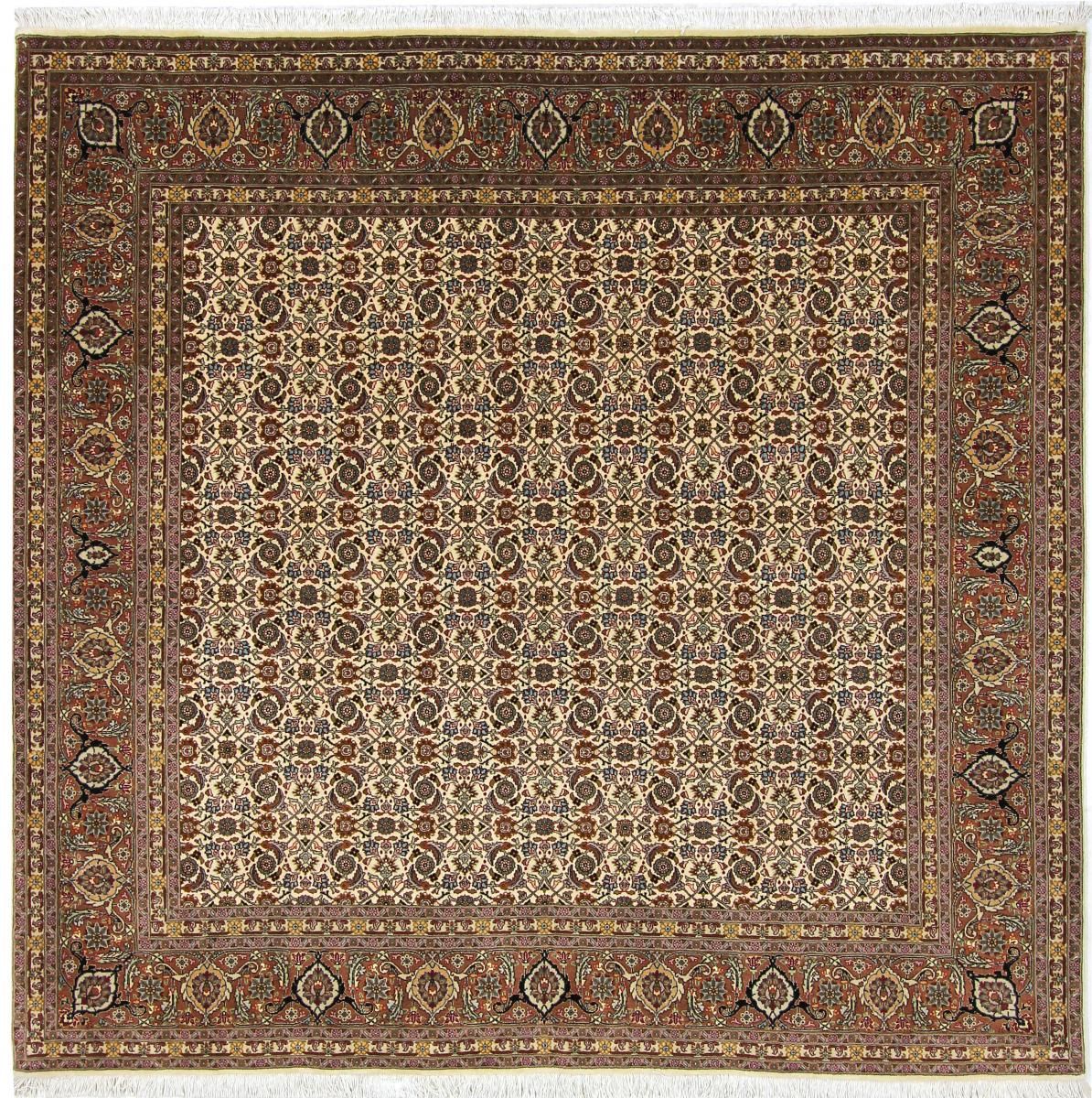 Tapete persa Tabriz 50Raj 200x198 200x198, Tapete persa Atado à mão