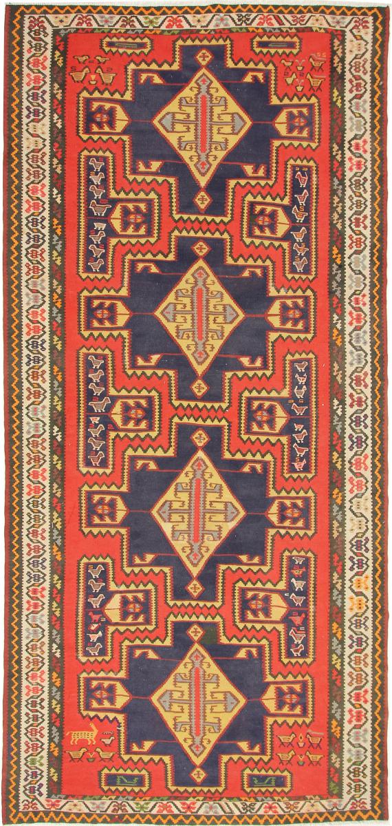 Tapete persa Kilim Fars Azerbaijan Antigo 382x181 382x181, Tapete persa Tecido à mão