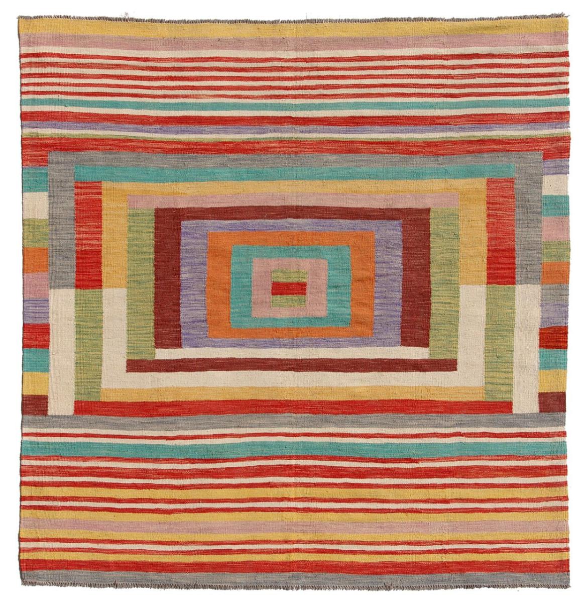 Afghanska mattan Kilim Afghan Edition 201x197 201x197, Persisk matta handvävd 
