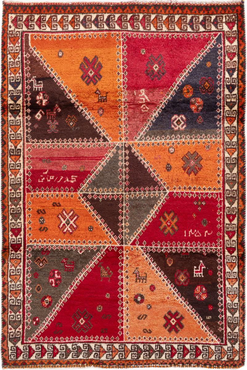 Alfombra persa Persia Gabbeh Ghashghai 154x106 154x106, Alfombra persa Anudado a mano