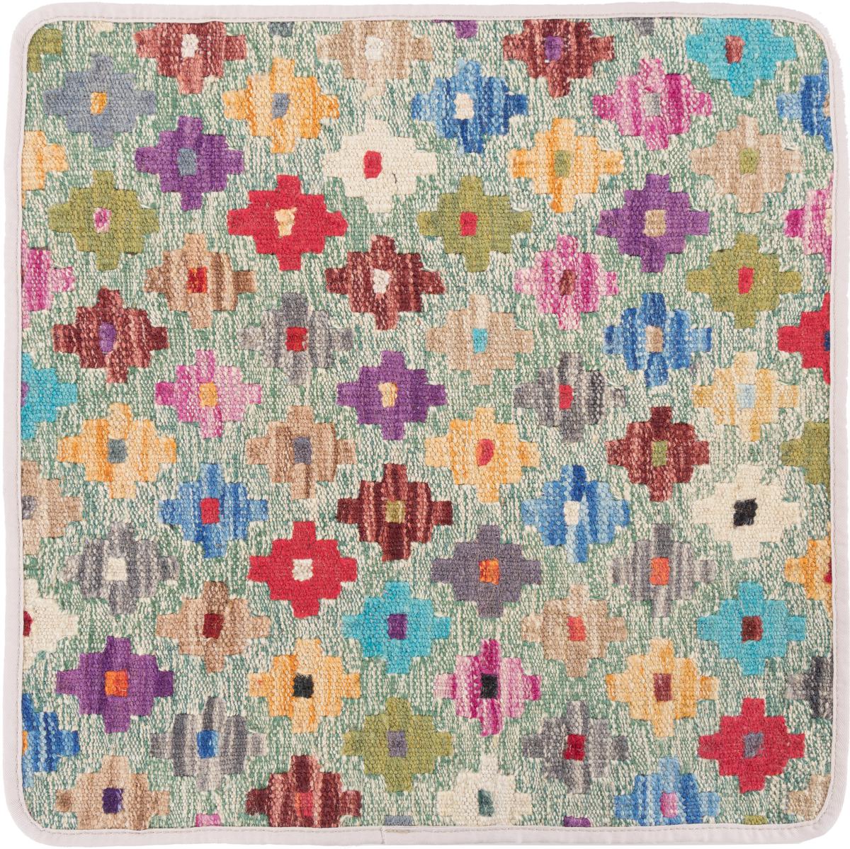 Afghan rug Kilim Afghan Cushion Cover 50x50 50x50, Persian Rug Knotted by hand