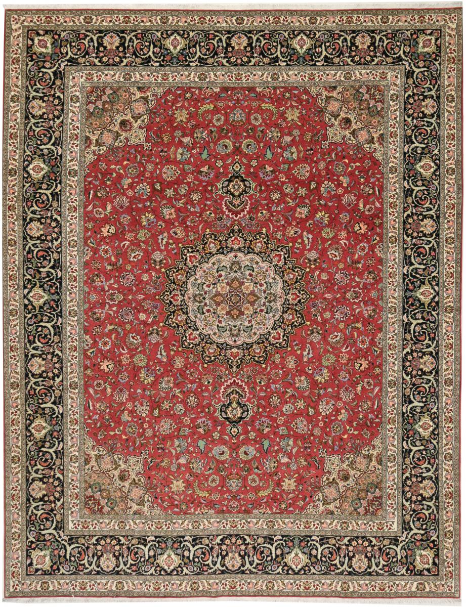 Tapete persa Tabriz 50Raj 12'9"x9'11" 12'9"x9'11", Tapete persa Atado à mão