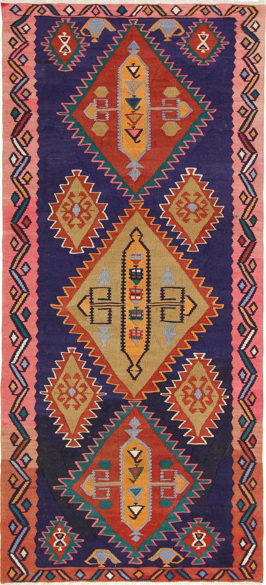 Tapete persa Kilim Fars Azerbaijan Antigo 298x136 298x136, Tapete persa Tecido à mão