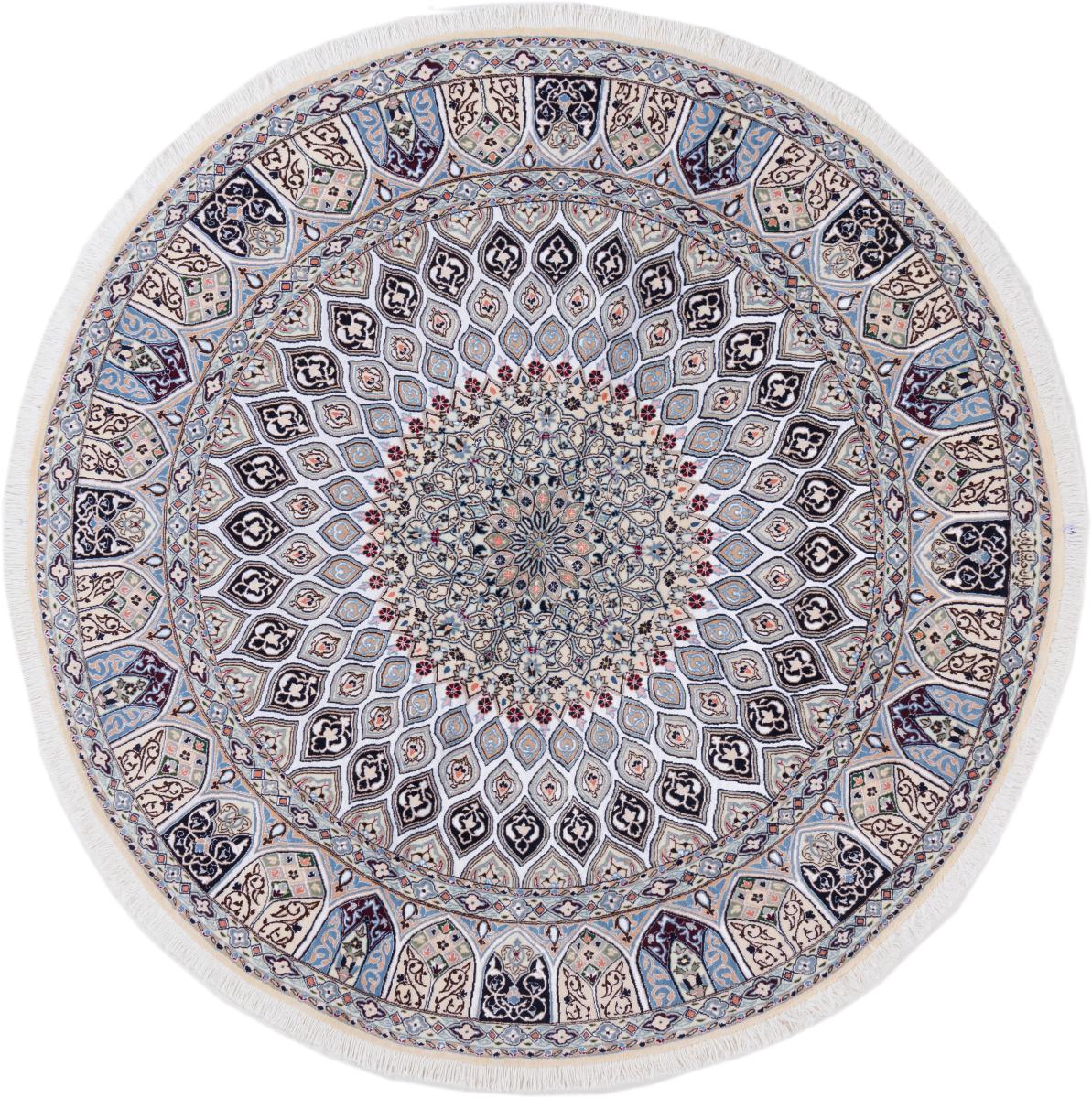 Persian Rug Nain 6La Signed 210x210 210x210, Persian Rug Knotted by hand