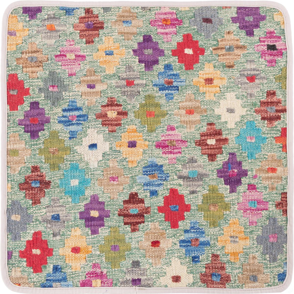 Afghan rug Kilim Afghan Cushion Cover 50x50 50x50, Persian Rug Knotted by hand