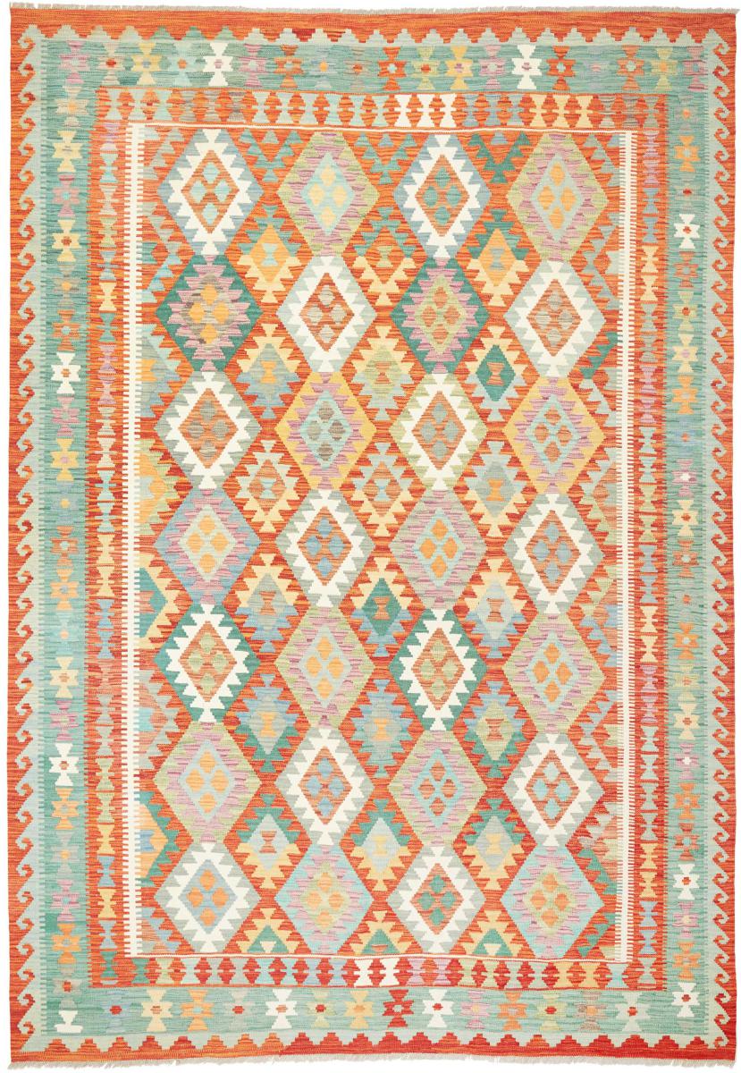 Afghan rug Kilim  Afghan 9'9"x6'9" 9'9"x6'9", Persian Rug Woven by hand