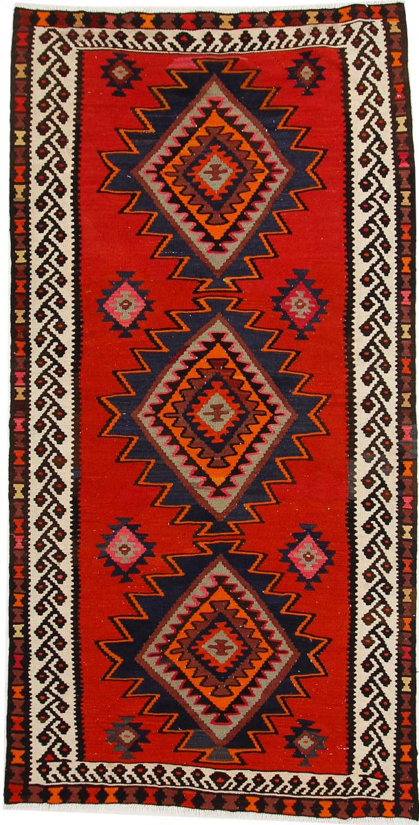 Tapete persa Kilim Fars Azerbaijan Antigo 279x143 279x143, Tapete persa Tecido à mão