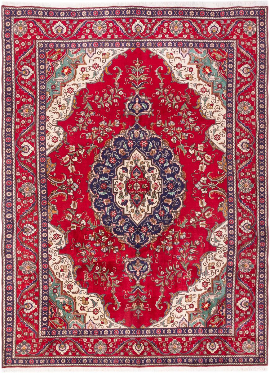 F*J様 790864/ペルシャ絨毯 タブリーズ 赤 イラン製 タブリーズ ペルシャ絨毯 389x284 cm – 手作りのユニークな作品 (ID