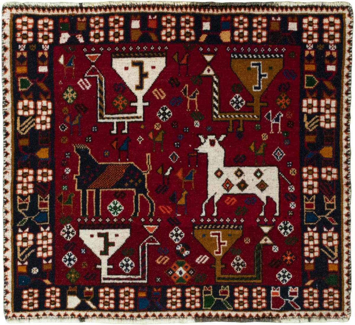 Persian Rug Shiraz 63x69 63x69, Persian Rug Knotted by hand