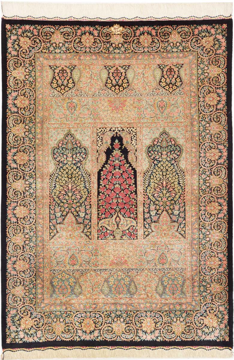 Persisk tæppe Ghom Silke 117x81 117x81, Persisk tæppe Knyttet i hånden