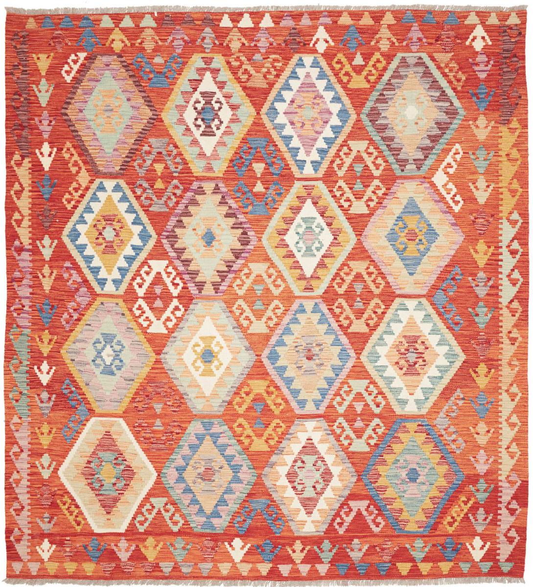 Afghanska mattan Kilim Afghan 217x200 217x200, Persisk matta handvävd 