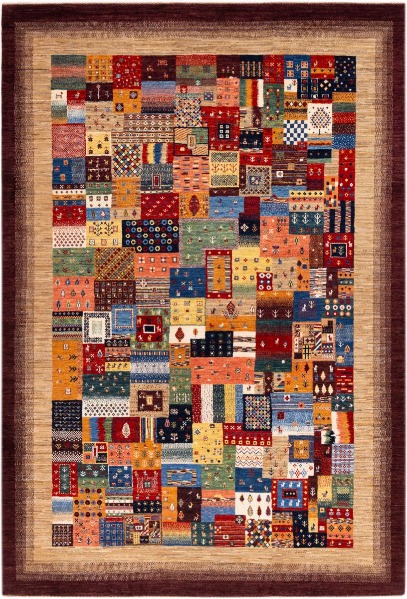 Persian Rug Persian Gabbeh Loribaft Nowbaft 9'8"x6'8" 9'8"x6'8", Persian Rug Knotted by hand