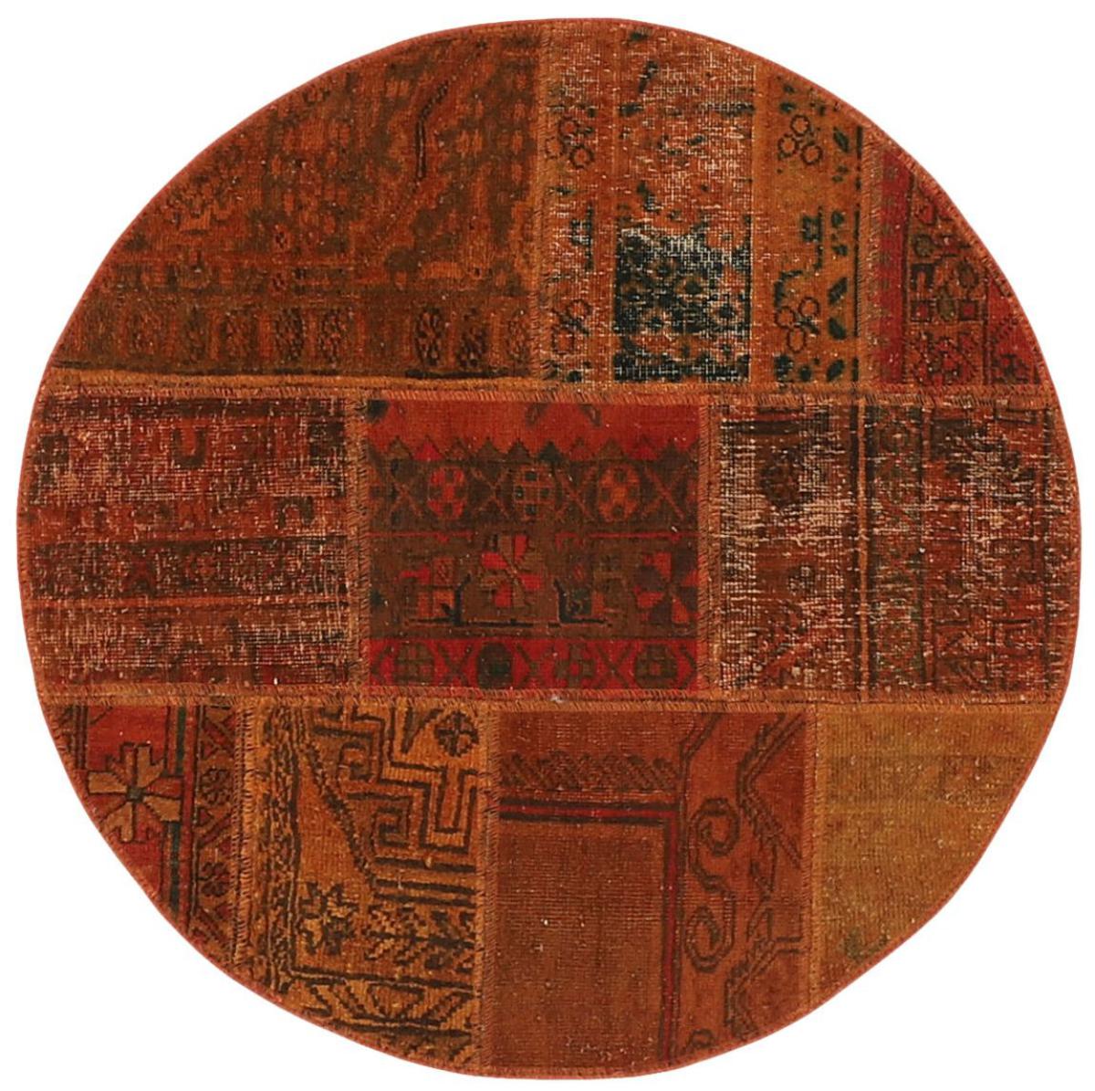  ペルシャ絨毯 パッチワーク 101x99 101x99,  ペルシャ絨毯 手織り