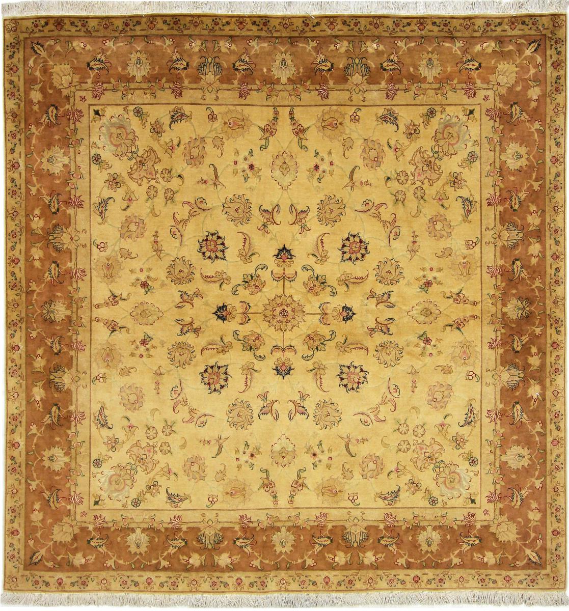 Tapete persa Tabriz 50Raj 206x201 206x201, Tapete persa Atado à mão