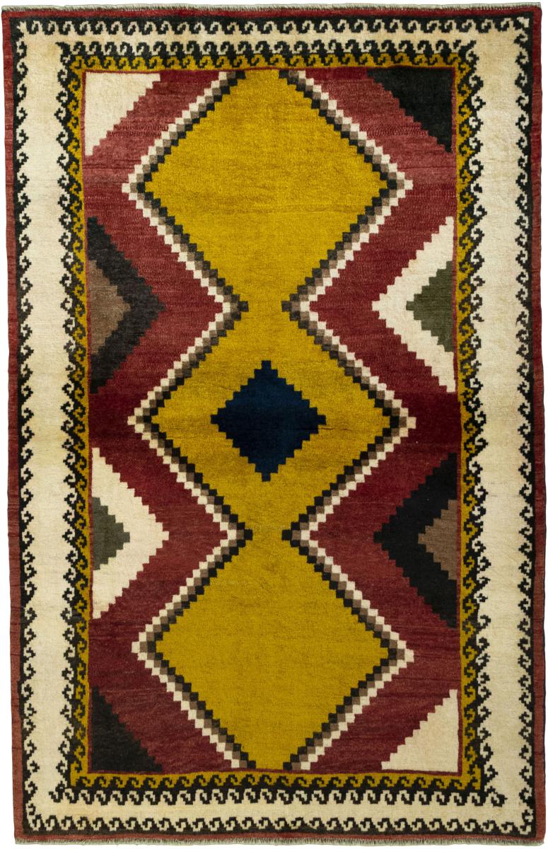 Tapis persan Persan Gabbeh Ghashghai 196x128 196x128, Tapis persan Noué à la main