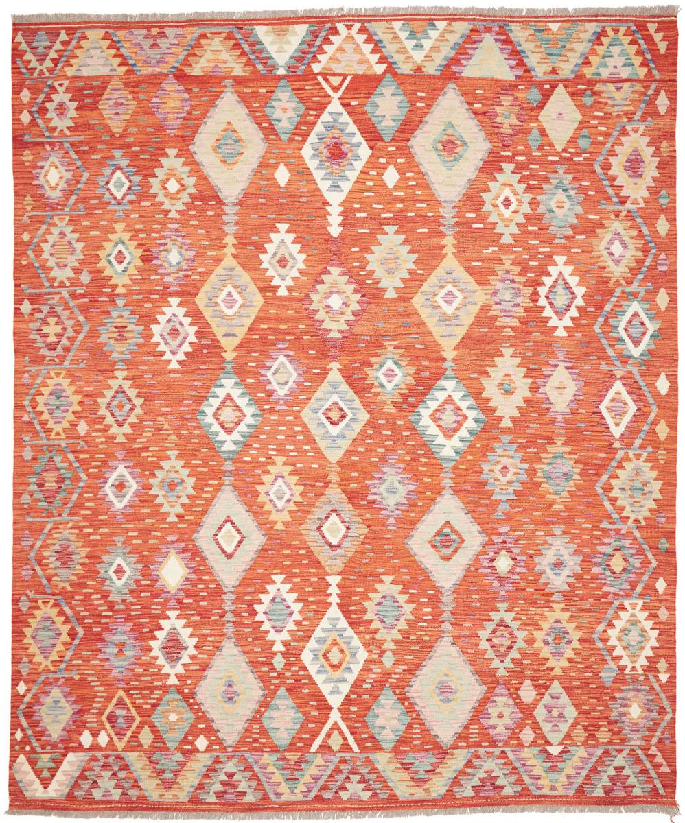 Afghan rug Kilim Afghan 9'11"x8'1" 9'11"x8'1", Persian Rug Woven by hand