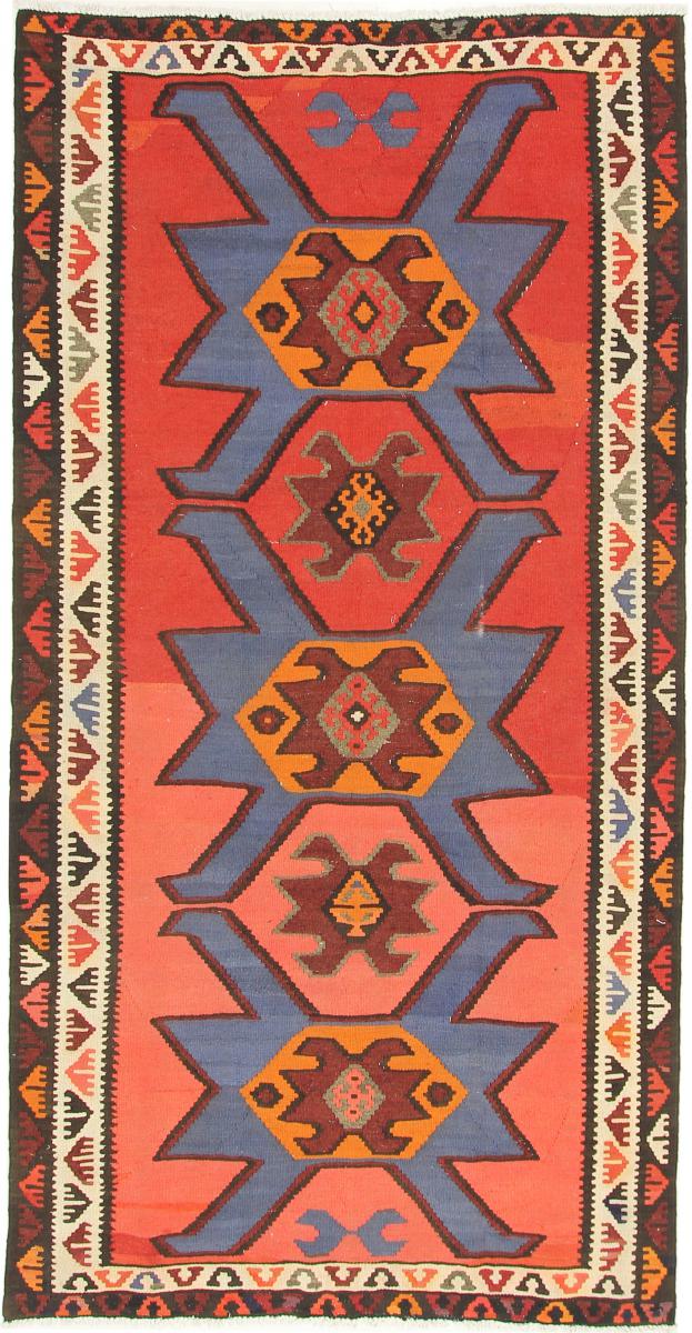 Perzsa szőnyeg Kilim Fars Azerbaijan Antik 9'2"x4'8" 9'2"x4'8", Perzsa szőnyeg szőttesek