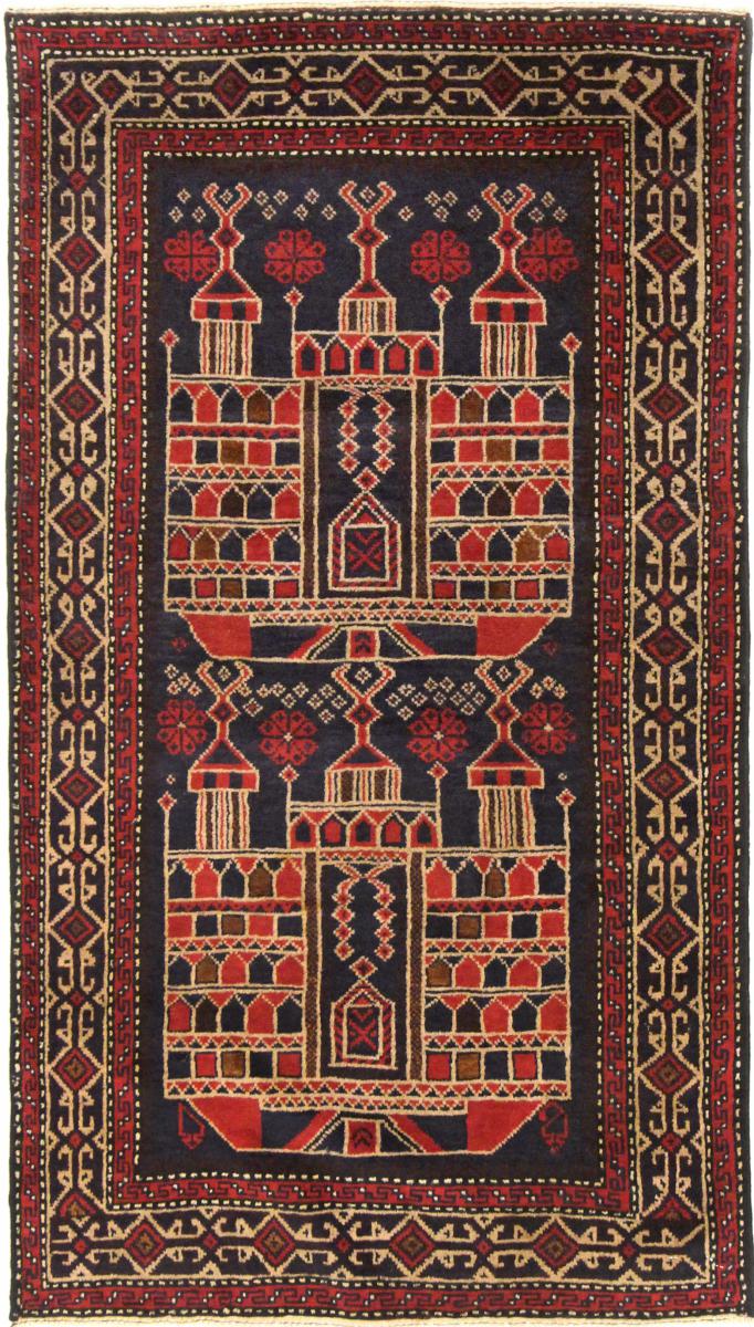 Tapete afegão Balúchi 124x81 124x81, Tapete persa Atado à mão