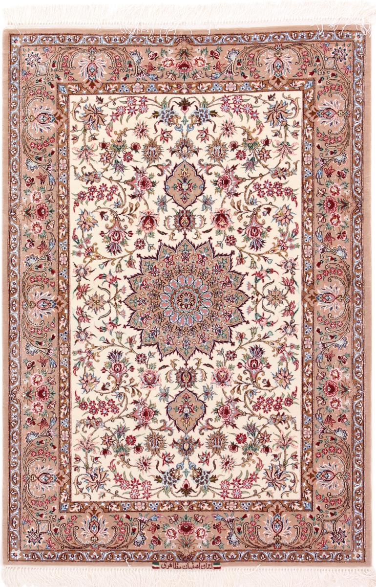 Persialainen matto Isfahan Silkkiloimi 161x111 161x111, Persialainen matto Solmittu käsin