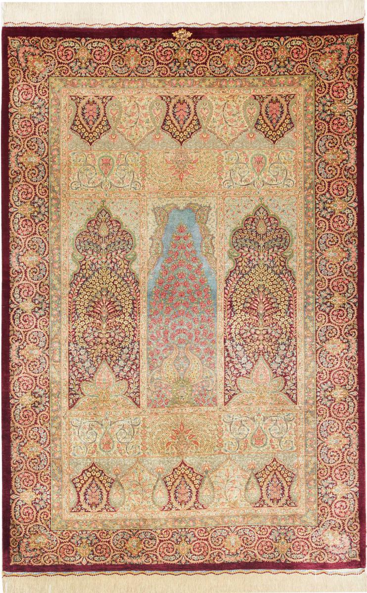 Persisk tæppe Ghom Silke 156x102 156x102, Persisk tæppe Knyttet i hånden