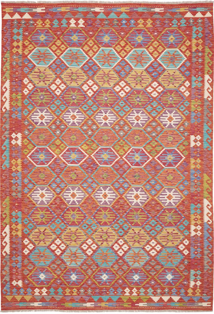 Afghaans tapijt Kelim Afghan 302x206 302x206, Perzisch tapijt Handgeweven