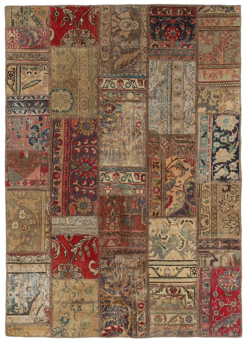 Persisk matta Patchwork 208x143 208x143, Persisk matta Knuten för hand