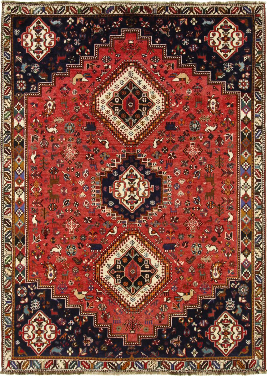 Persian Rug Ghashghai 9'9"x7'1" 9'9"x7'1", Persian Rug Knotted by hand
