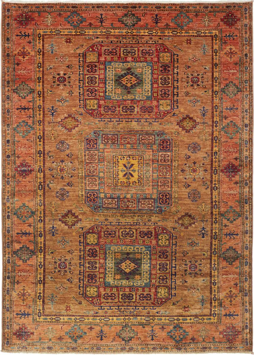 Pakistani rug Super Kazak 7'0"x4'11" 7'0"x4'11", Persian Rug Knotted by hand